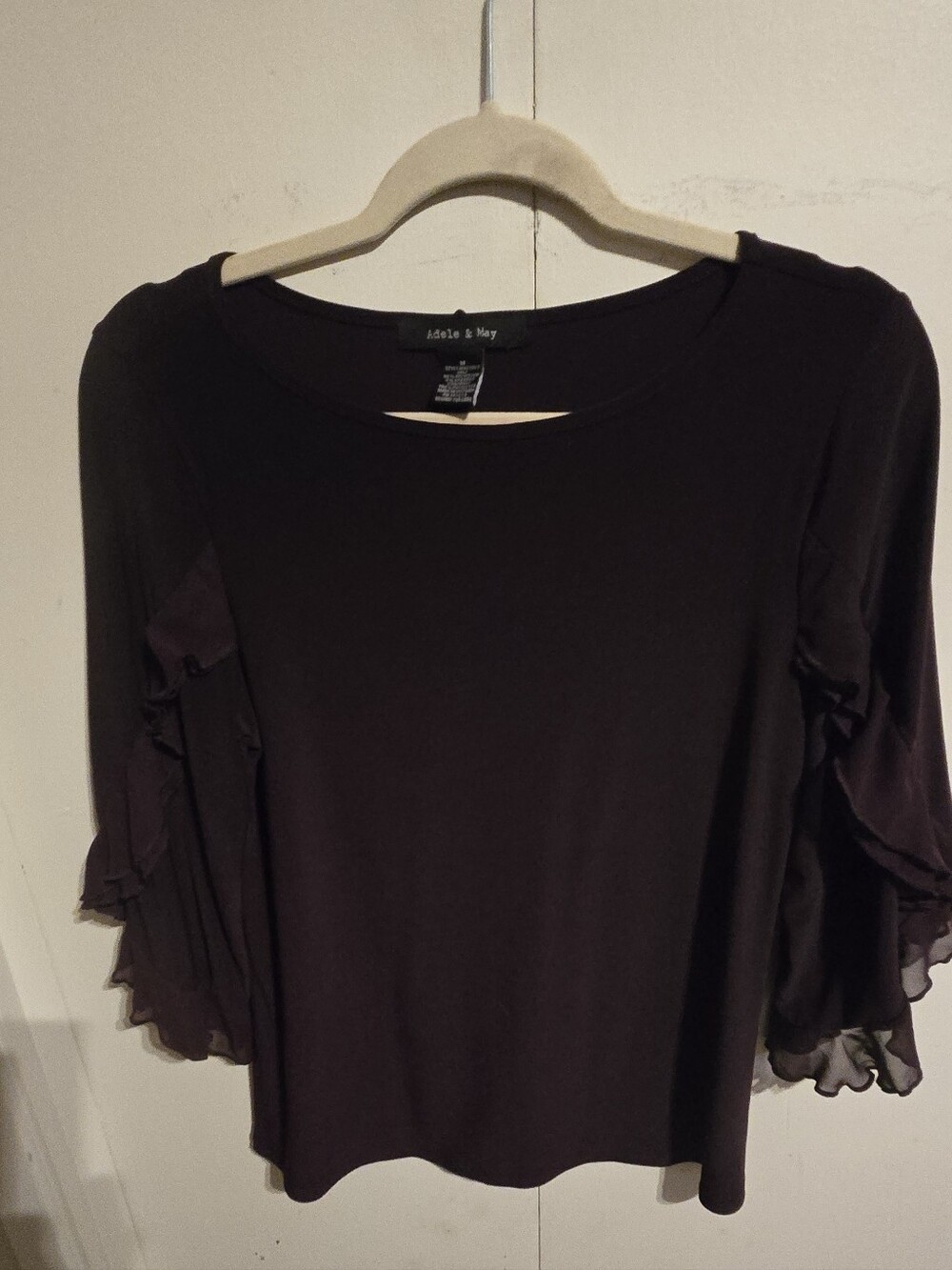Women's Purple Ruffle Sleeve Top